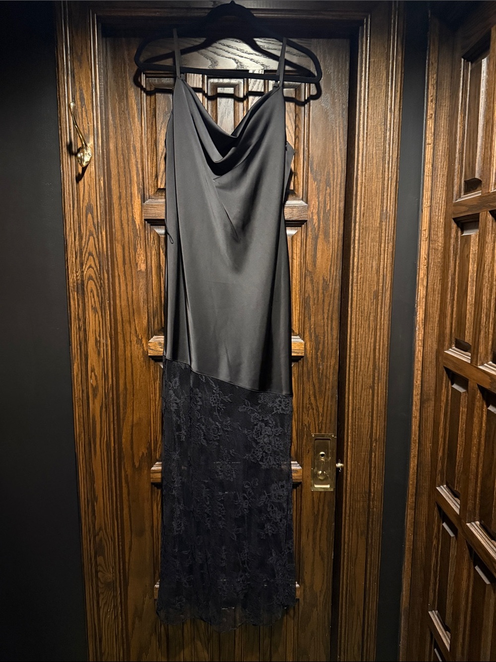 Adrianna Papell Stretch Satin & Lace Slip Maxi Dress NWT - Picture 9 of 10